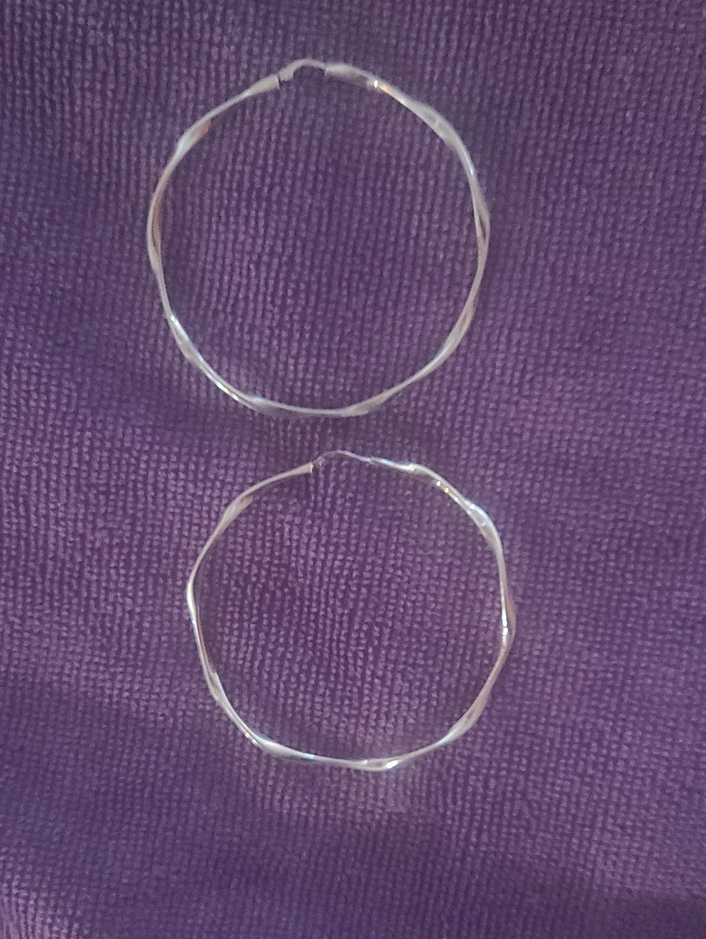 Sterling Silver Wavy Large Hoop Earrings